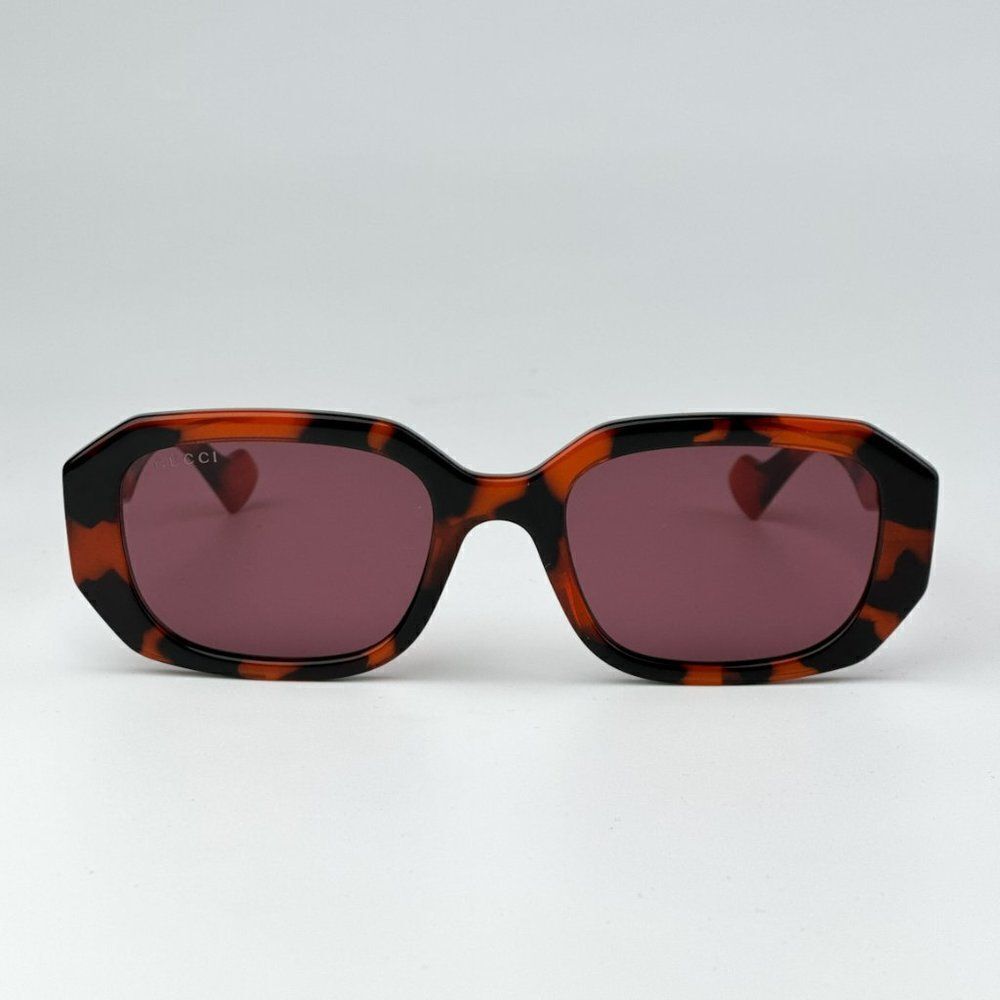 NEW Gucci GG1535S 005 Orange Havana Violet Women Geometric Sunglasses GG 1535S